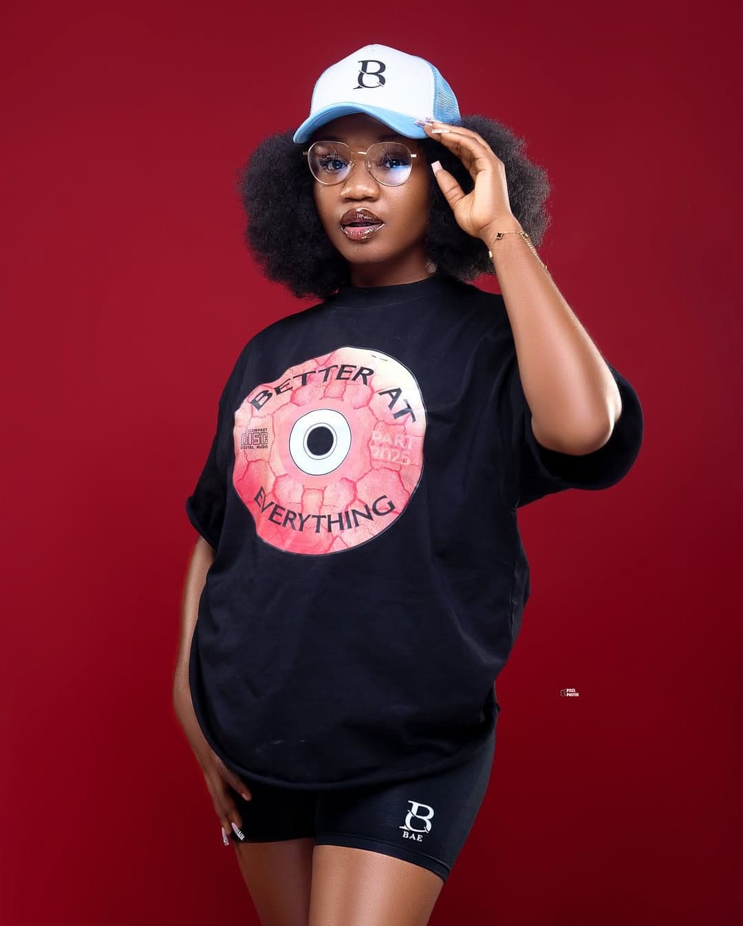 A stylish person posing on the street